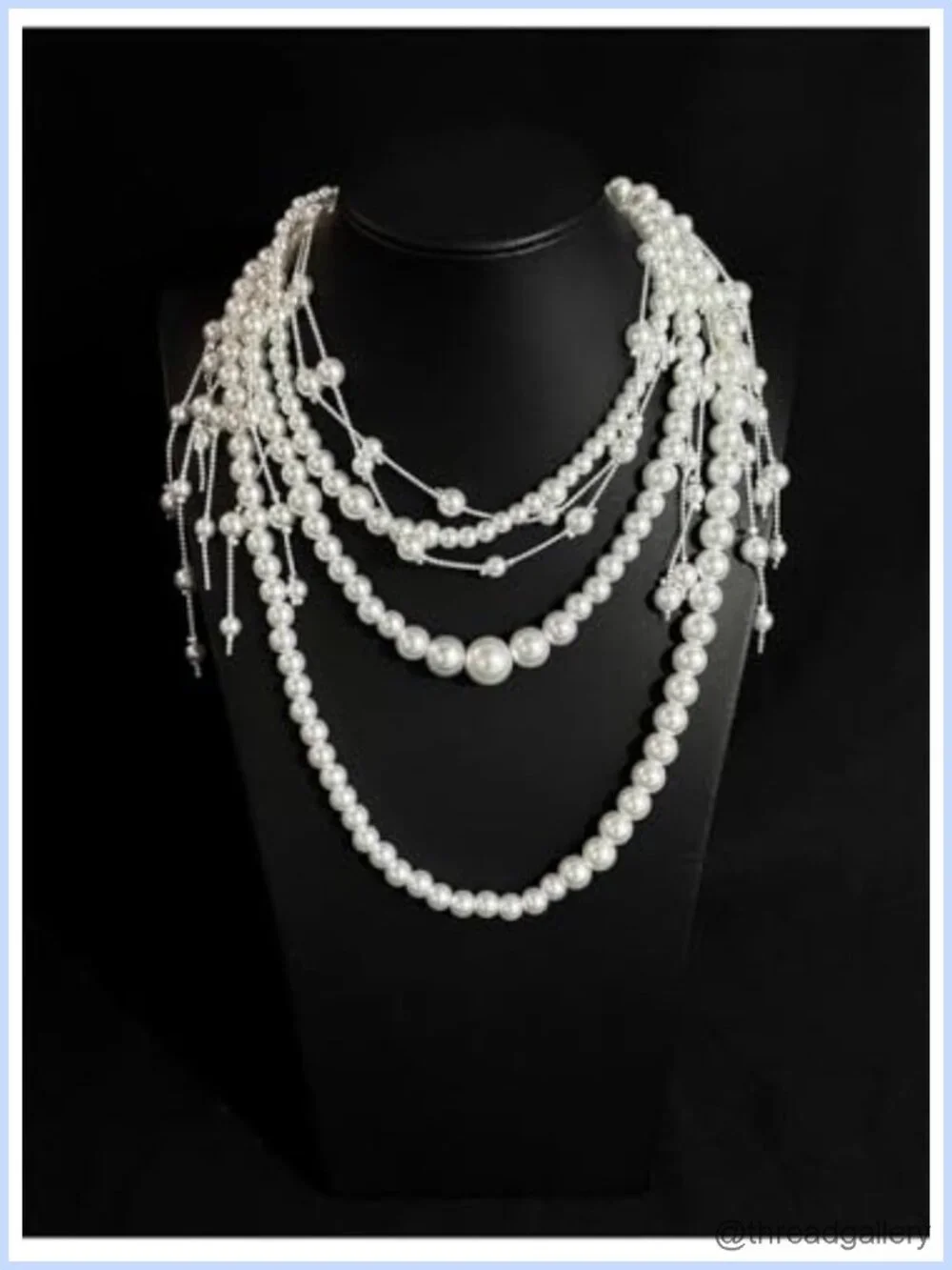 Pearl Tassel Waist Chain Multi-Layer Body Jewelry Adjustable 32in